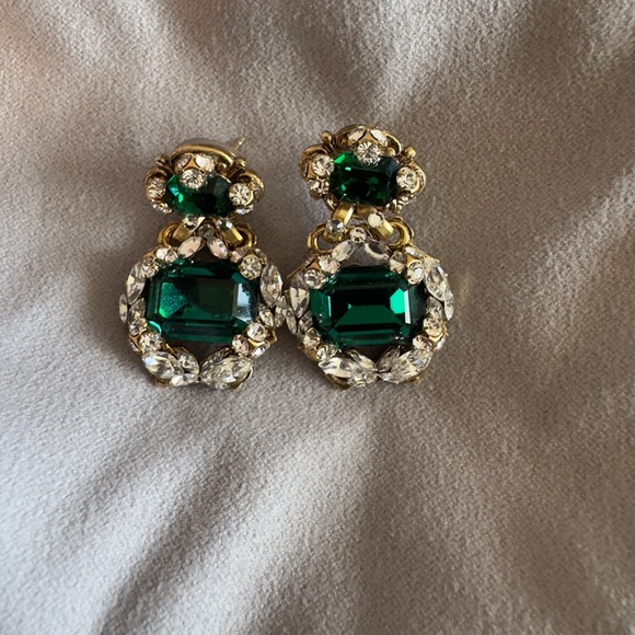 Gold Emerald Earrings